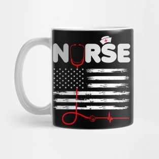 Patriotic Nurse American Flag 4th of July Mug